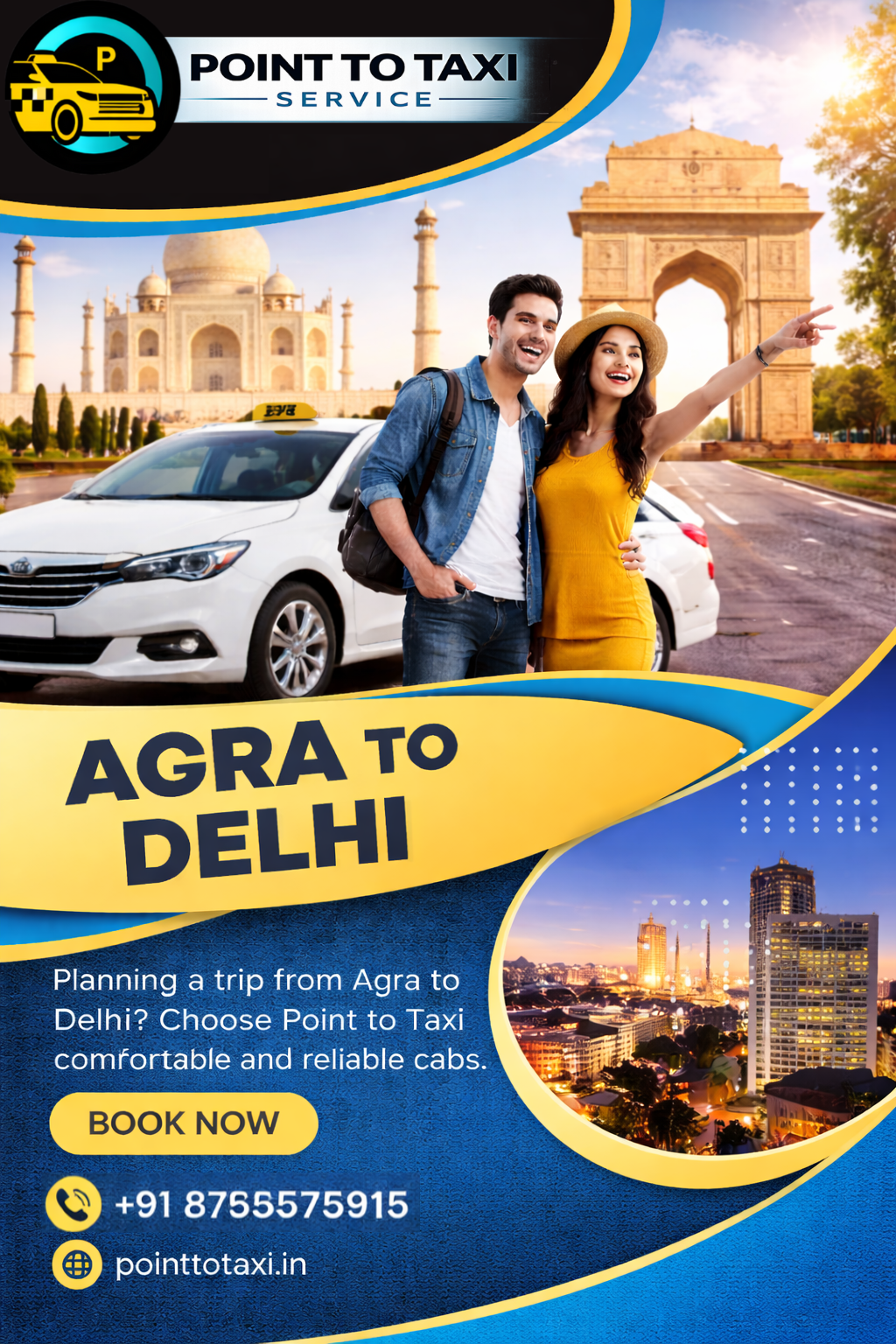 Agra to Delhi Taxi Service